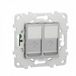 Изображение продукта Розетка компьютерная RJ45X2 Schneider Electric Unica New Cat. 6 UTP 